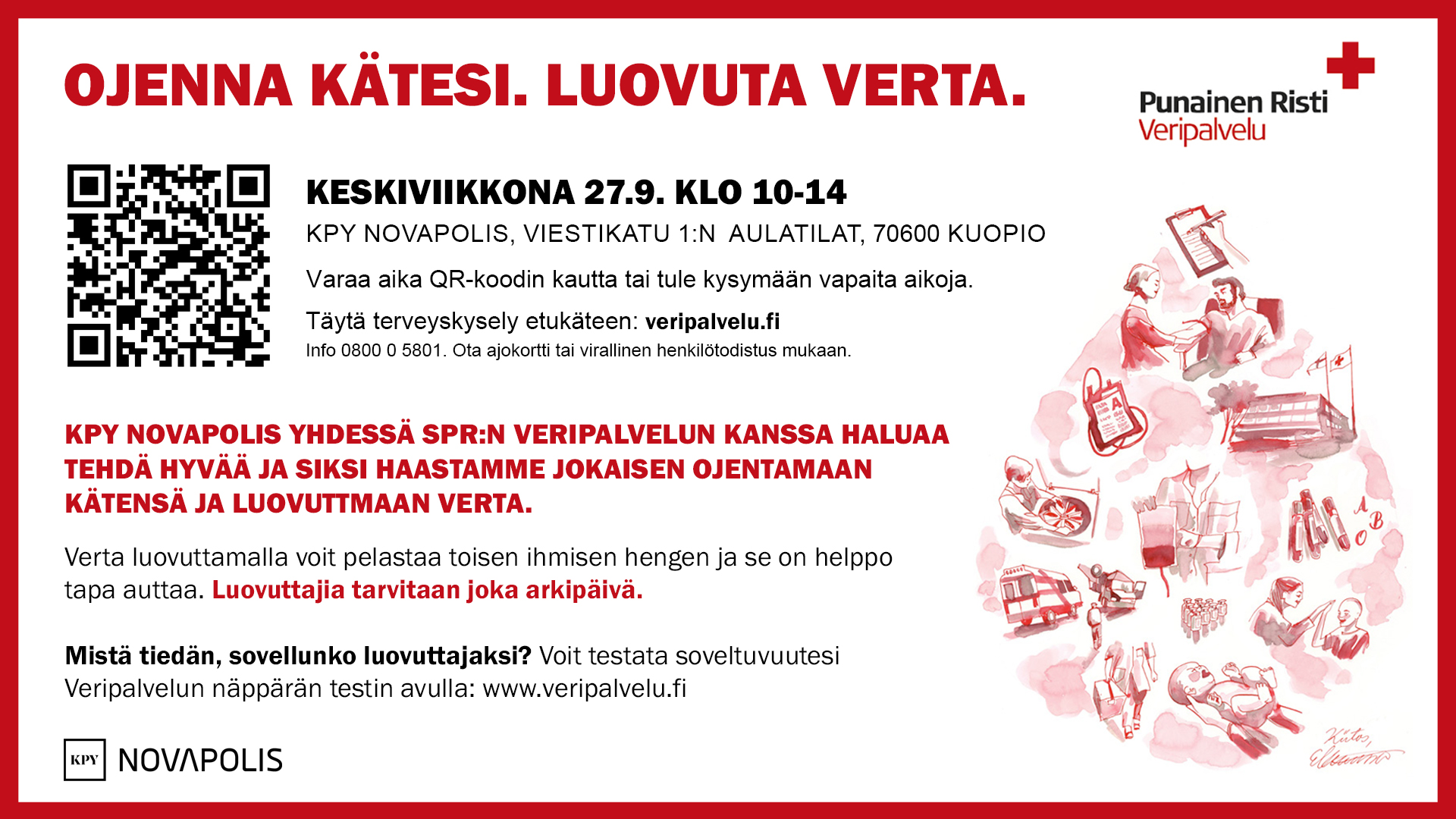 Verenluovutustapahtuman mainoskuva.